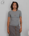 BASERANGE 25 Early Spring Heart T-shirt BAS-TOHS-RB-SP25-BOW BLUE